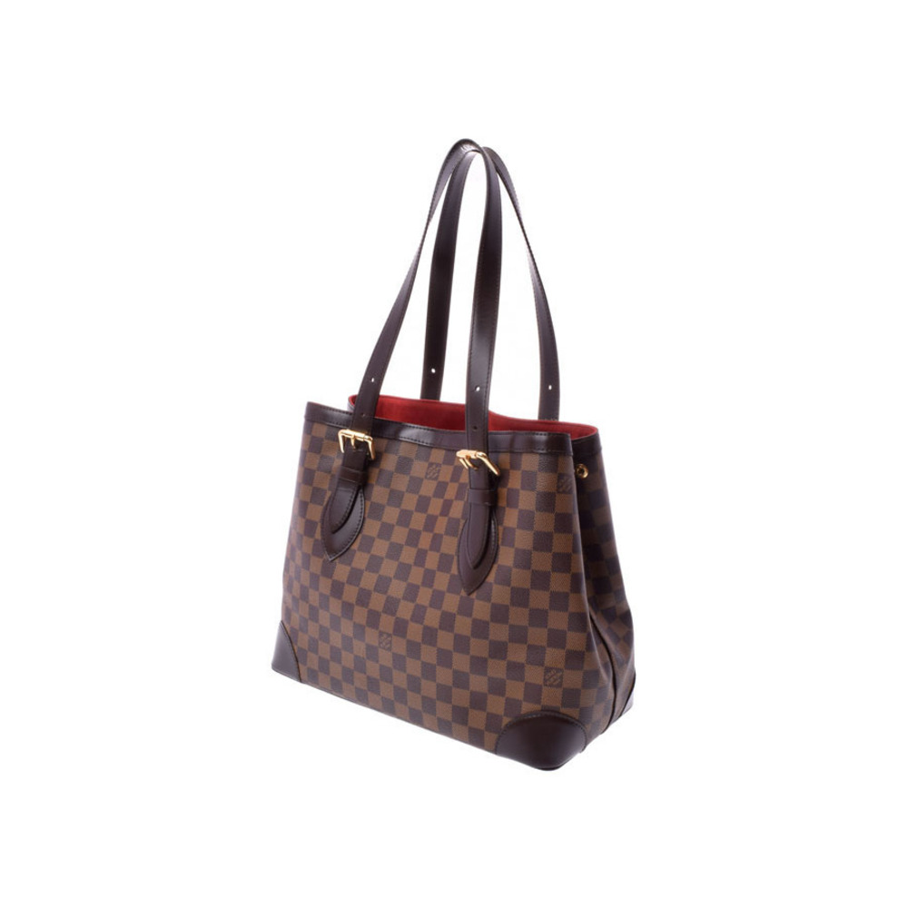 Louis Vuitton Damier Brown Leather Bag Hampstead